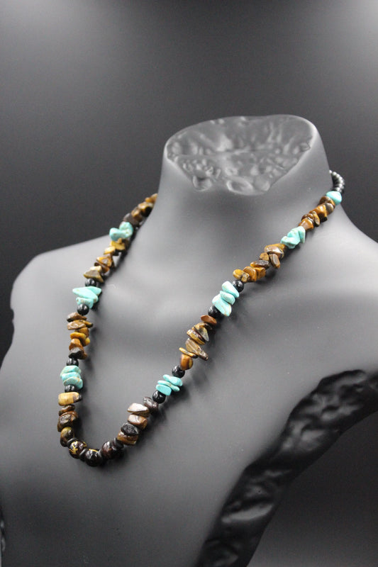 Turquoise and Tiger's Eye - Handmade Necklace