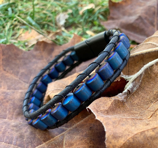 Men's Hematite Bracelet: Natural Stone, Minimalist Energy Jewelry