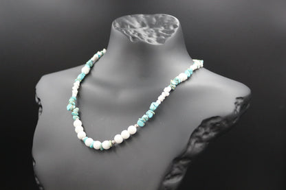 Handmade Natural Gemstone Necklace - "Arctic Breeze"