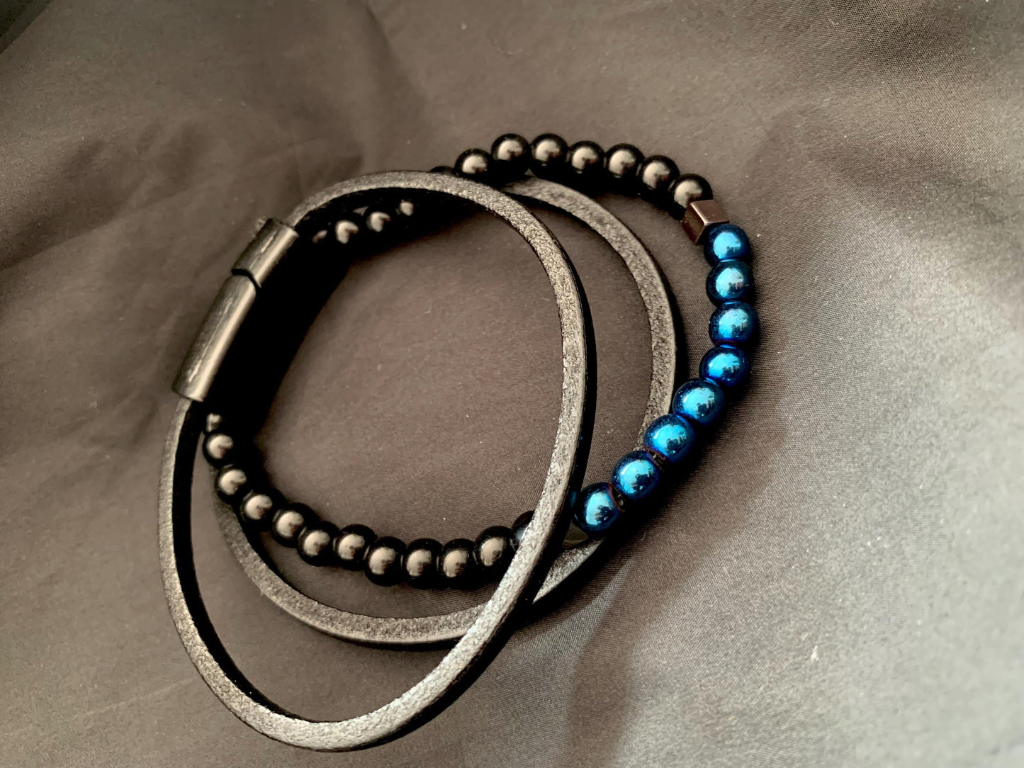 gamstone ama original leather Hematite ,quality and masculinity  special design