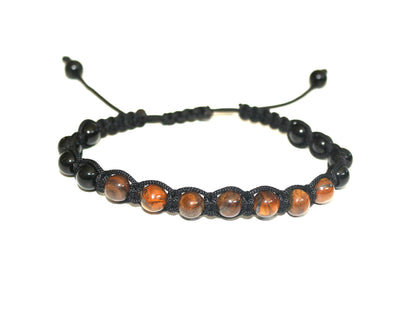 Bracelet - Handmade with Tiger's Eye and Onyx