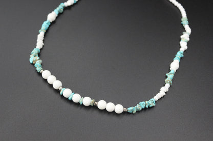 Handmade Natural Gemstone Necklace - "Arctic Breeze"