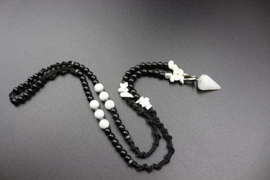 Handmade Quartz and White Howlite Stone Necklace