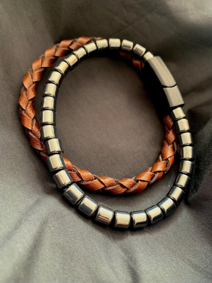 gamstone ama original leather Hematite ,quality and masculinity  special design