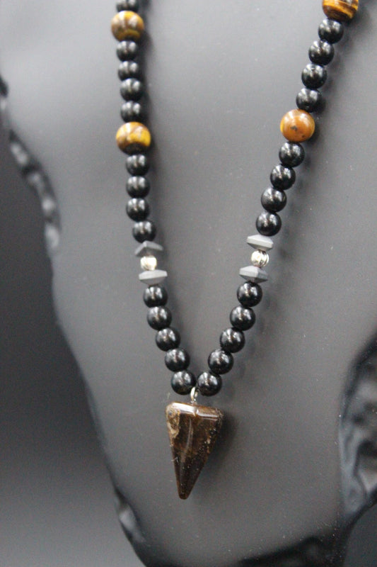 Handmade Tiger's Eye Stone Necklace – Natural Gemstone Jewelry, Unisex Pendant, Boho & Spiritual Gift