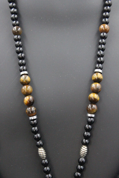 Handmade Tiger's Eye Necklace: Triangle Pendant, Boho Spiritual Jewelry
