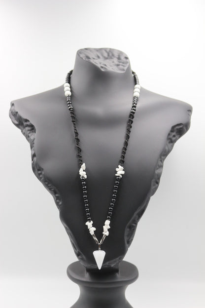 Handmade Quartz and White Howlite Stone Necklace