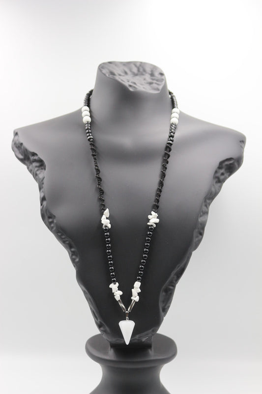 Handmade Quartz and White Howlite Stone Necklace