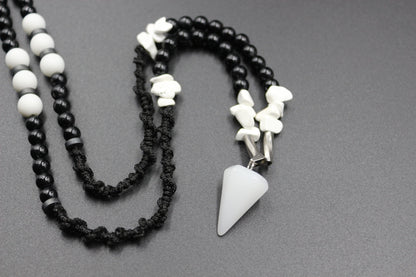 Handmade Quartz and White Howlite Stone Necklace