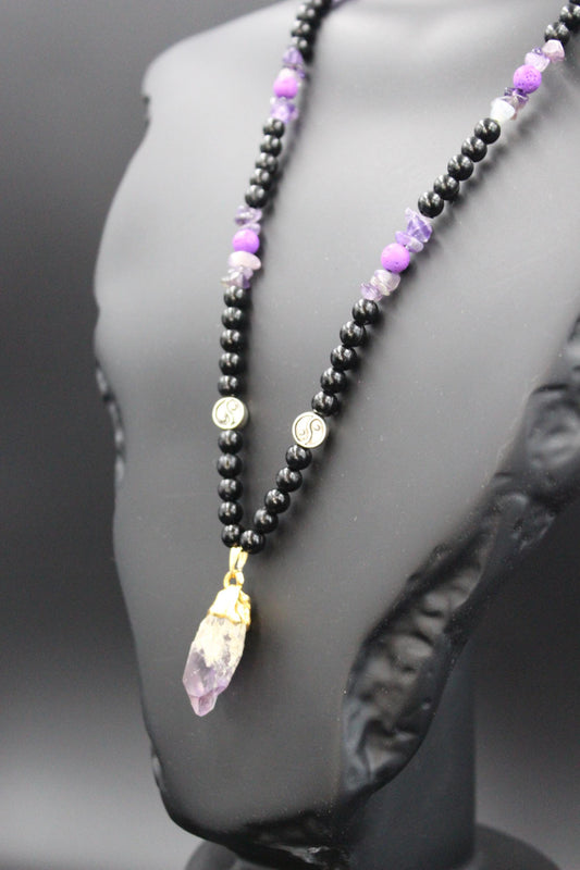 Mystic Amethyst Yin-Yang Necklace