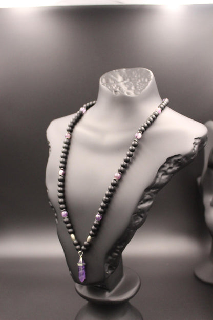 Handmade Unisex Amethyst Necklace – Natural and Stylish Design