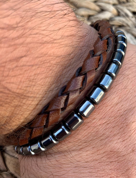 gamstone ama original leather Hematite ,quality and masculinity  special design
