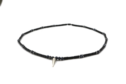 Handmade Necklace with Pendulum – Natural Crab Agate Onyx Stone, Healing Jewelry
