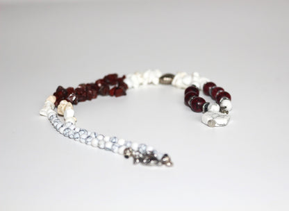 Handmade Howlite and Red Agate Necklace