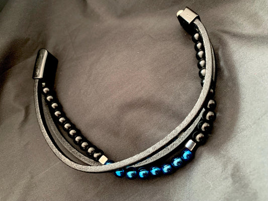 gamstone ama original leather Hematite ,quality and masculinity  special design