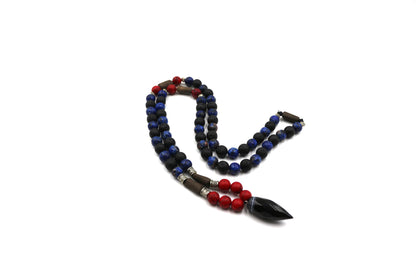 Natural Stone Necklace: Agate, Volcanic Stone, Handmade