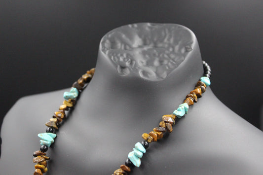 Turquoise and Tiger's Eye - Handmade Necklace