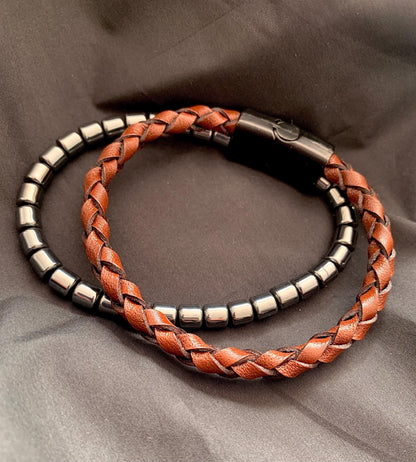 gamstone ama original leather Hematite ,quality and masculinity  special design