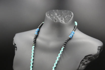 Handmade necklace from natural stones, turquoise and variscite stone necklace