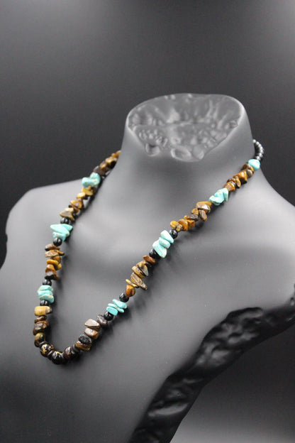 Turquoise and Tiger's Eye - Handmade Necklace