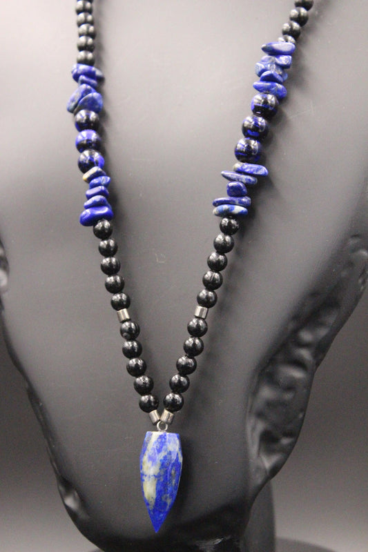 Handmade Lapis Lazuli Necklace – Fashionable Natural Stone Jewelry, Stylish Gift