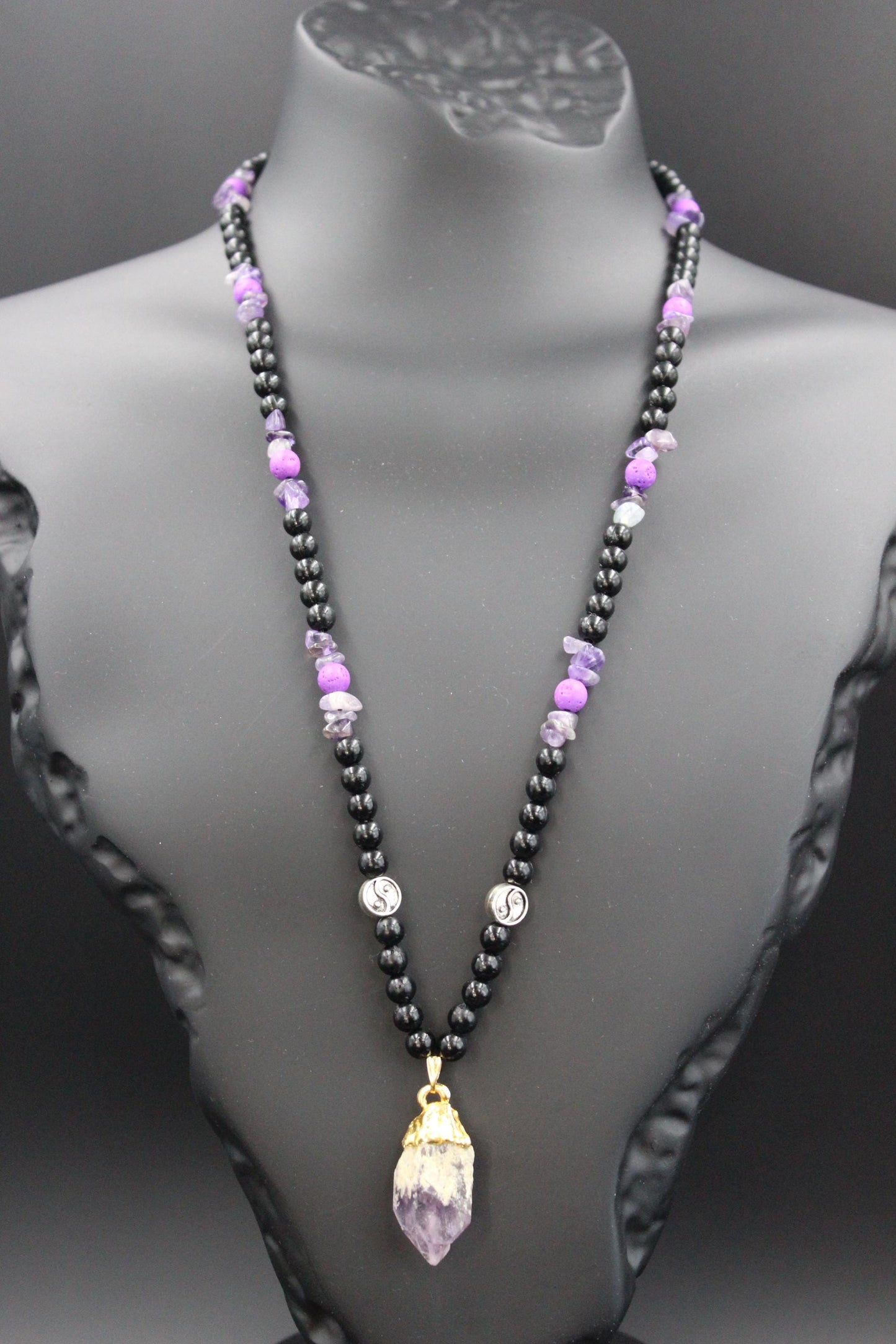 Mystic Amethyst Yin-Yang Necklace