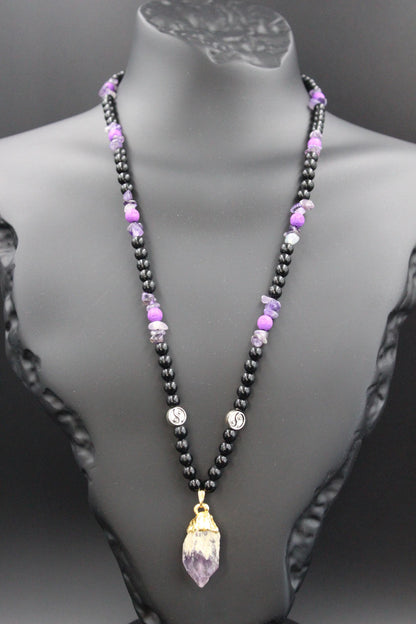 Mystic Amethyst Yin-Yang Necklace