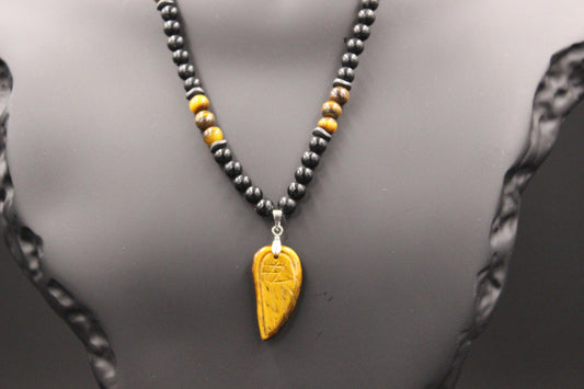 Handmade Tiger's Eye Necklace: Natural Stone Pendant, Unique Design