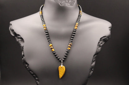 Handmade Tiger's Eye Necklace: Natural Stone Pendant, Unique Design