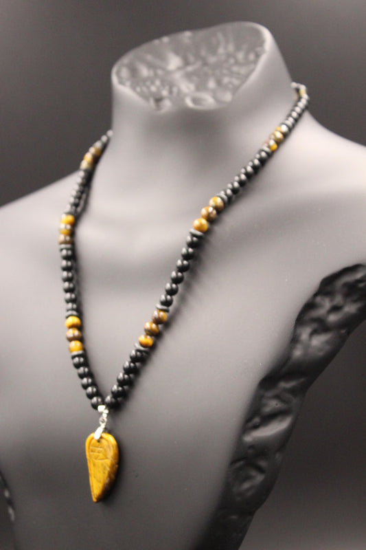Handmade Tiger's Eye Necklace: Natural Stone Pendant, Unique Design