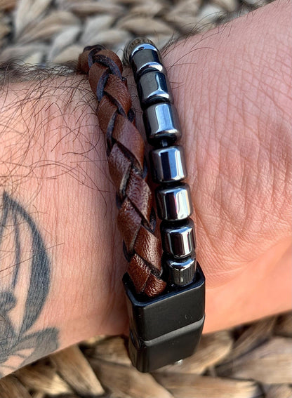 gamstone ama original leather Hematite ,quality and masculinity  special design