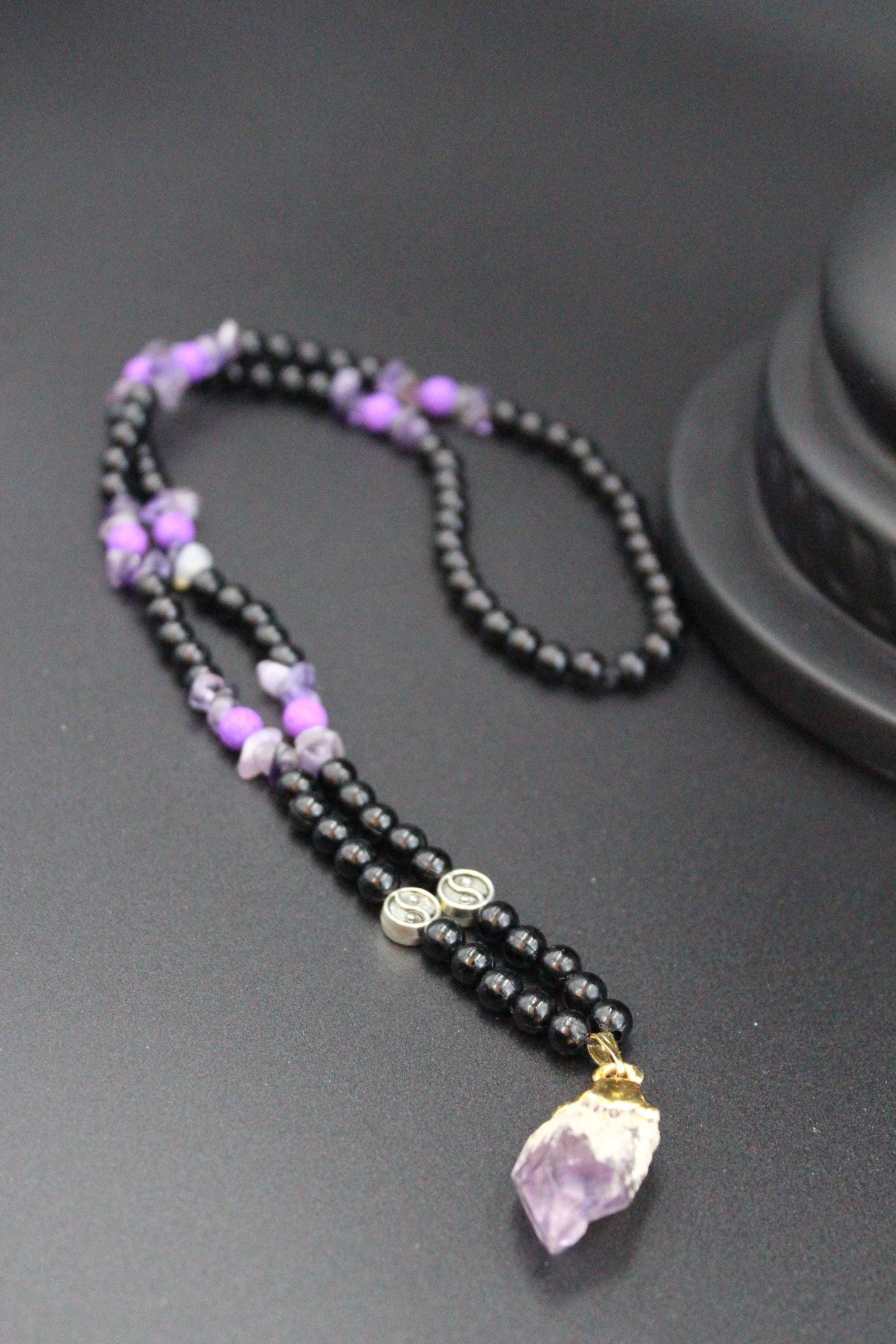 Mystic Amethyst Yin-Yang Necklace