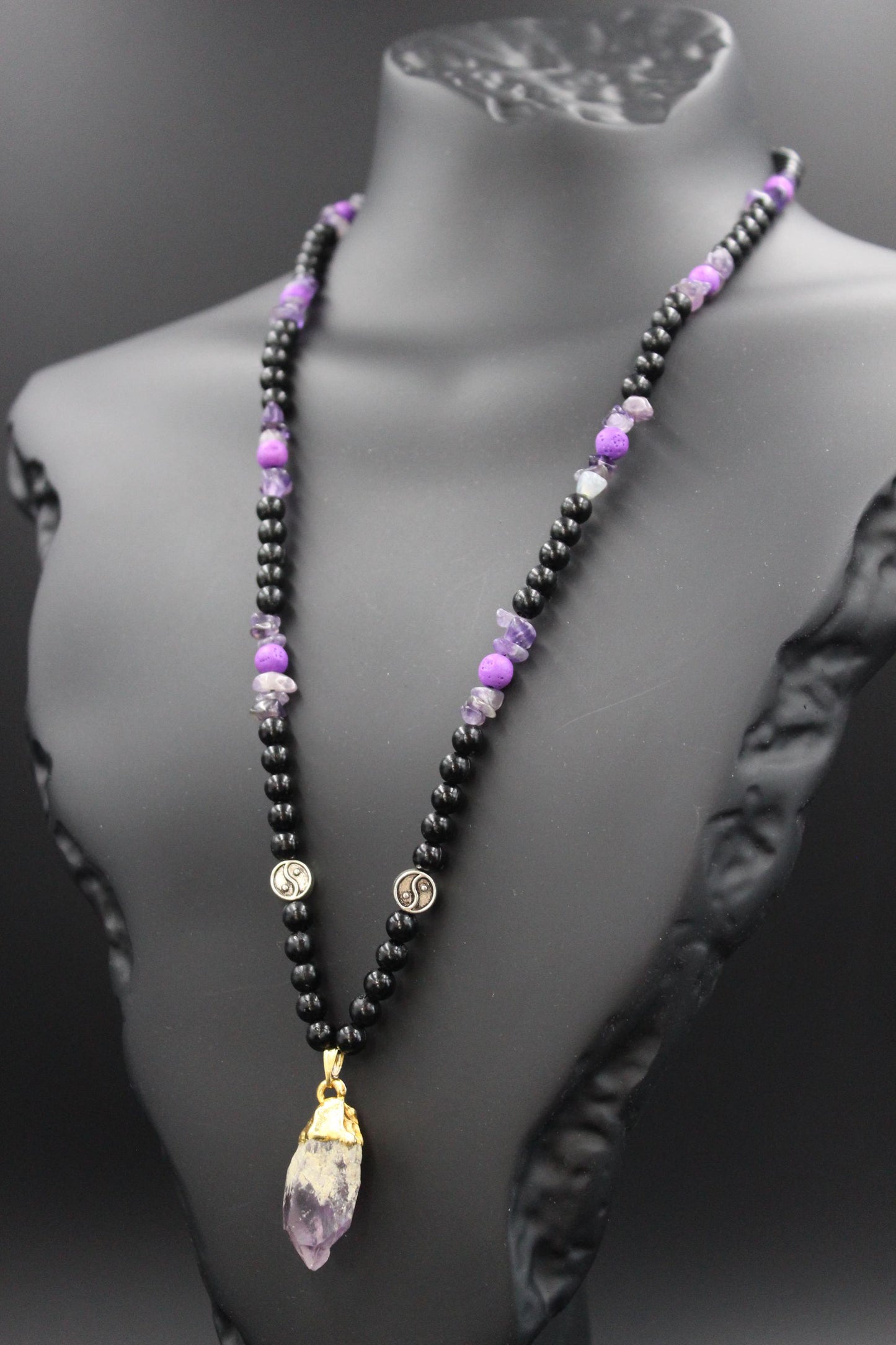 Mystic Amethyst Yin-Yang Necklace