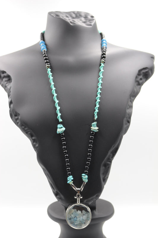 Handmade Aquamarine and Turquoise Necklace