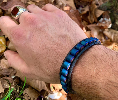 Men's Hematite Bracelet: Natural Stone, Minimalist Energy Jewelry
