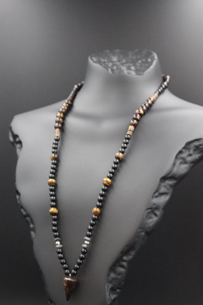 Handmade Tiger's Eye Stone Necklace – Natural Gemstone Jewelry, Unisex Pendant, Boho & Spiritual Gift