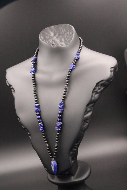 Handmade Lapis Lazuli Necklace – Fashionable Natural Stone Jewelry, Stylish Gift