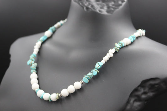Handmade Natural Gemstone Necklace - "Arctic Breeze"