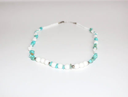 Handmade Natural Gemstone Necklace - "Arctic Breeze"