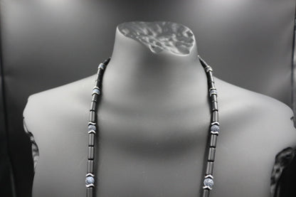 Handmade Necklace with Pendulum – Natural Crab Agate Onyx Stone, Healing Jewelry