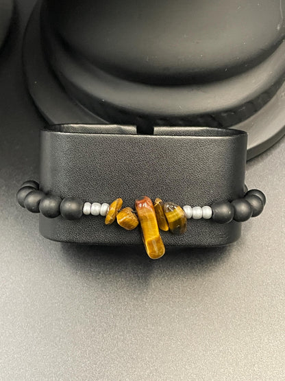 Tiger’s Eye Natural Gemstone Bracelet – Confidence, Protection & Zodiac Energy (Leo, Gemini, Capricorn)