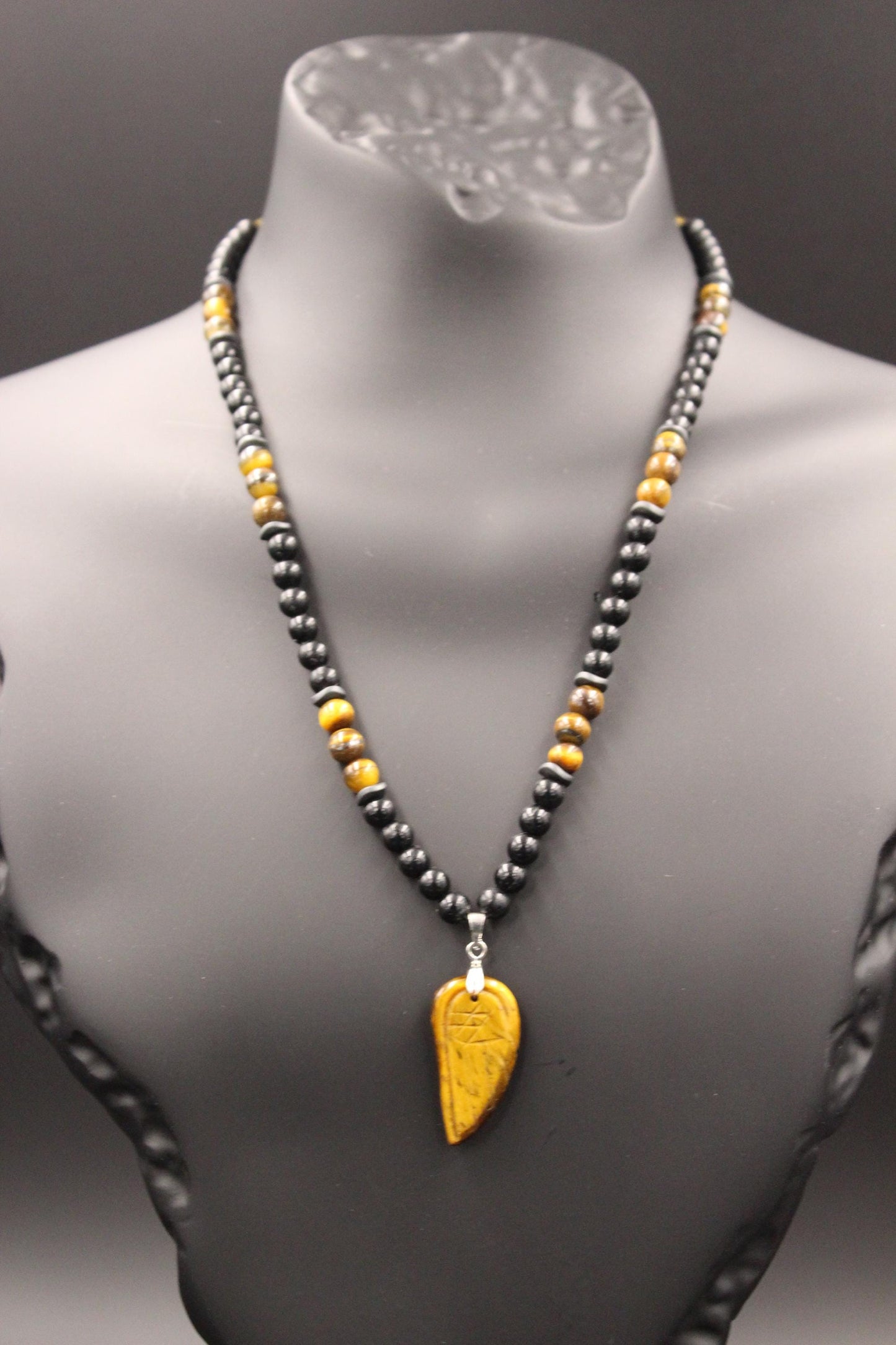 Handmade Tiger's Eye Necklace: Natural Stone Pendant, Unique Design