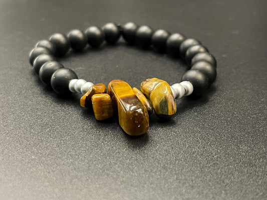 Tiger’s Eye Natural Gemstone Bracelet – Confidence, Protection & Zodiac Energy (Leo, Gemini, Capricorn)