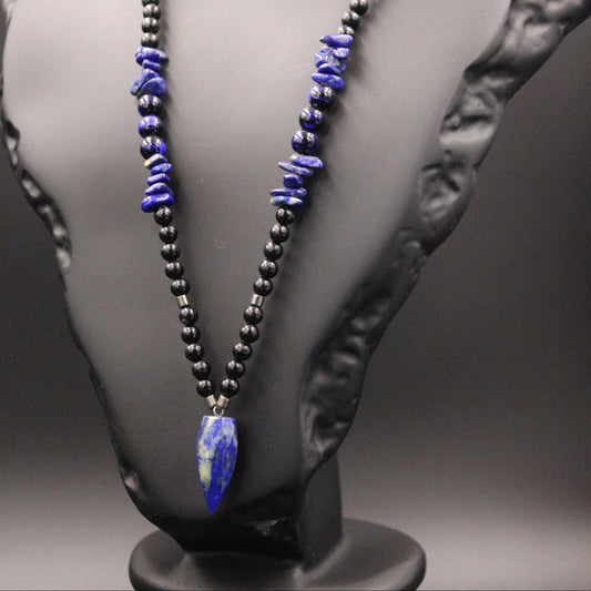 Handmade Lapis Lazuli Necklace – Fashionable Natural Stone Jewelry, Stylish Gift
