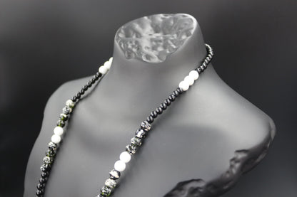 Black Agate Necklace - Handmade, Natural Stone in Eagle Claw