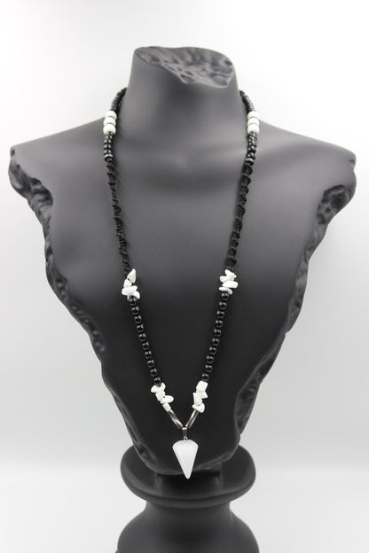 Handmade Quartz and White Howlite Stone Necklace