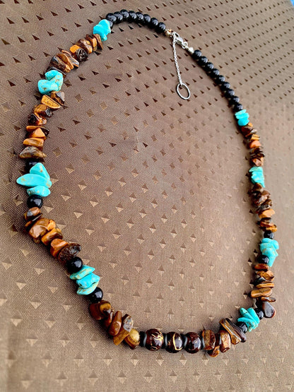 tigereye ,turquoise ,stone ,minimalist ,necklaces, Energy ,Stones ,Protection ,Jewelry ,Handmade ,Necklace ,Delicate ,Everyday, Jewelry