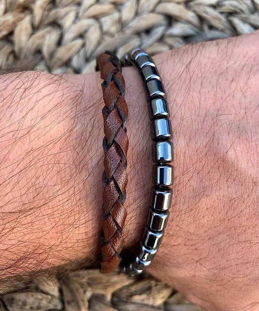 gamstone ama original leather Hematite ,quality and masculinity  special design